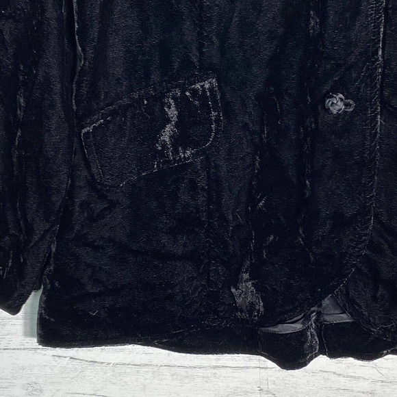 J Jill Black Velvet Blazer Jacket Knot Buttons - Picture 2 of 6